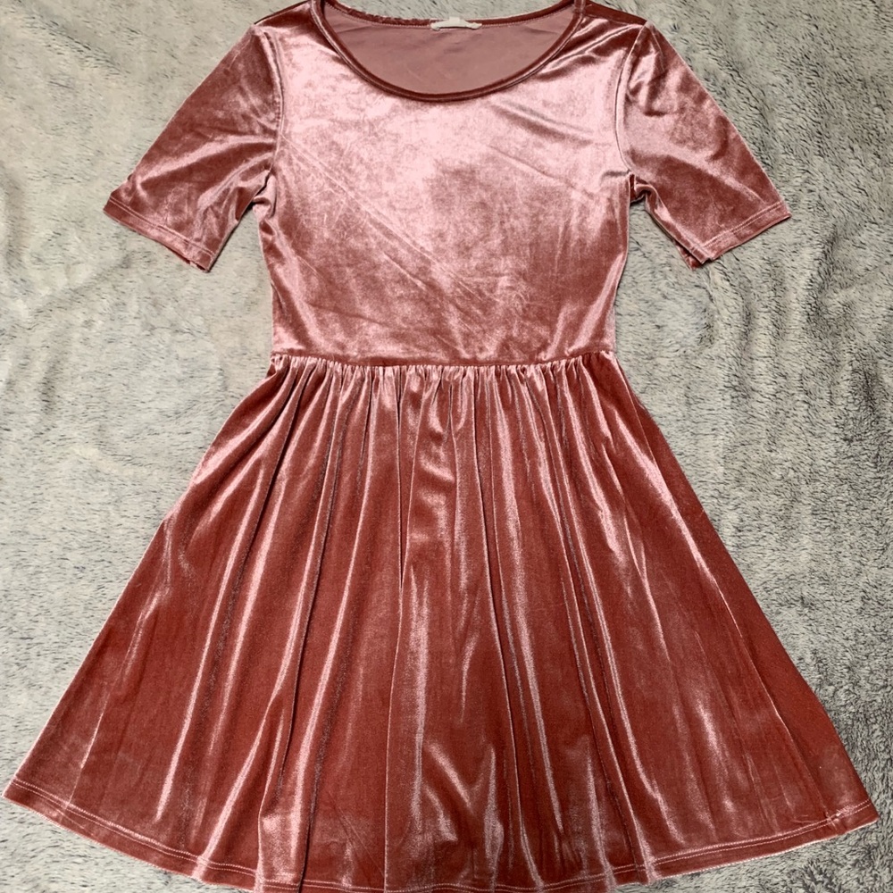 Copper Key Pink Velvet Dress XS
